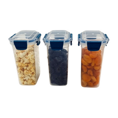 3 pcs Slim Line Airtight Containers - 1100ml 3 pcs Slim Line Airtight Containers - 1100ml