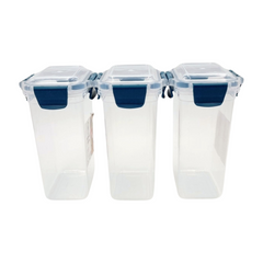 3 pcs Slim Line Airtight Containers - 1100ml 3 pcs Slim Line Airtight Containers - 1100ml