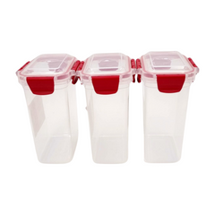 3 pcs Slim Line Airtight Containers - 1100ml 3 pcs Slim Line Airtight Containers - 1100ml