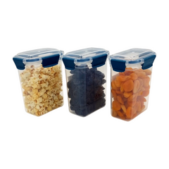 3 pcs Slim Line Airtight Containers - 1100ml 3 pcs Slim Line Airtight Containers - 1100ml
