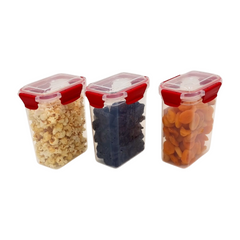3 pcs Slim Line Airtight Containers - 1100ml 3 pcs Slim Line Airtight Containers - 1100ml