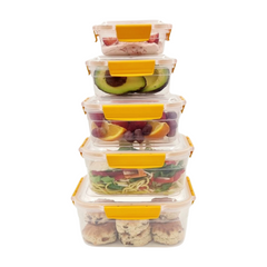 5 pcs Rectangle Airtight Food Storage Containers 5 pcs Rectangle Airtight Food Storage Containers