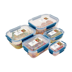 5 pcs Rectangle Airtight Food Storage Containers 5 pcs Rectangle Airtight Food Storage Containers