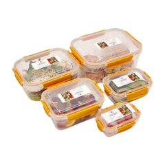5 pcs Rectangle Airtight Food Storage Containers 5 pcs Rectangle Airtight Food Storage Containers