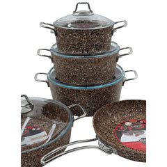 Discovery 9 piece Granite Cookware Set