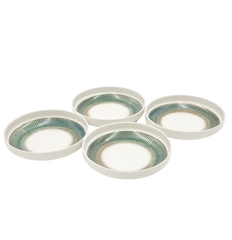 4 Piece Porcelain Deep Plates - Fossil